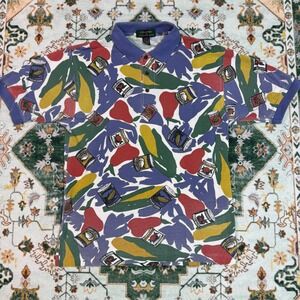 Vintage Colours‎ by Alexander Julian Fruit Print Polo Shirt Mens M